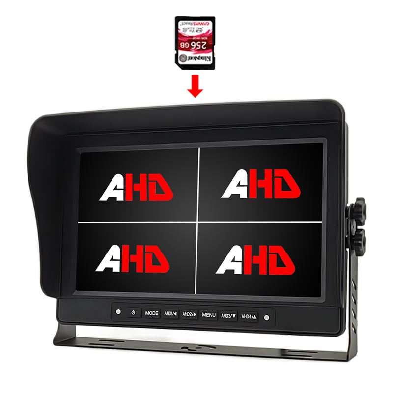 10.1 مانیتور AHD ضبط ویدئو با نمایش چهار نمایش ضد آب