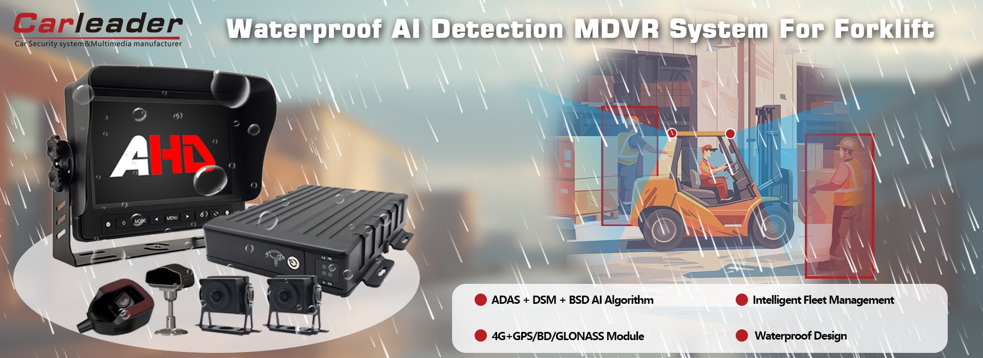 ضد آب سیستم تشخیص MDVR برای لیفتراک