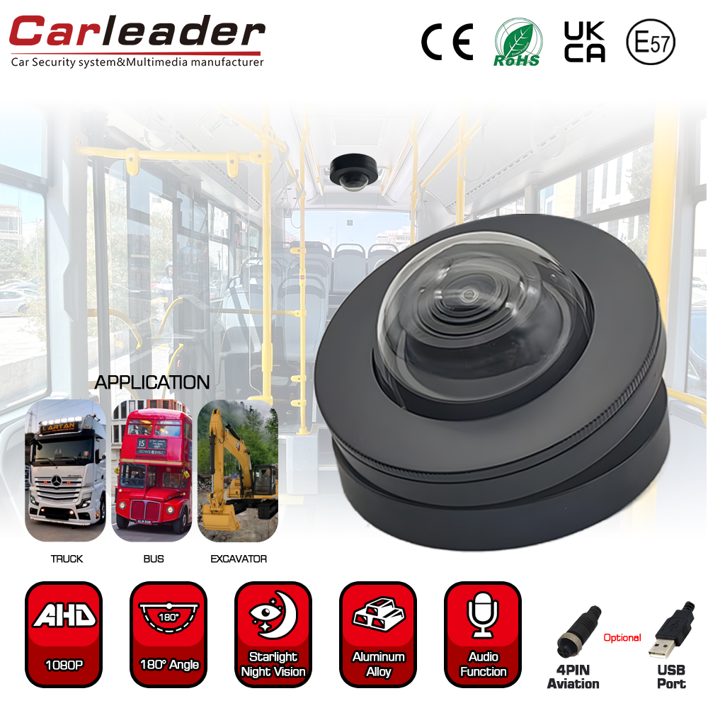 Carleader 180 درجه با زاویه دیدگاه HD 1080p Dome Vehicle برای نظارت در وسایل نقلیه
