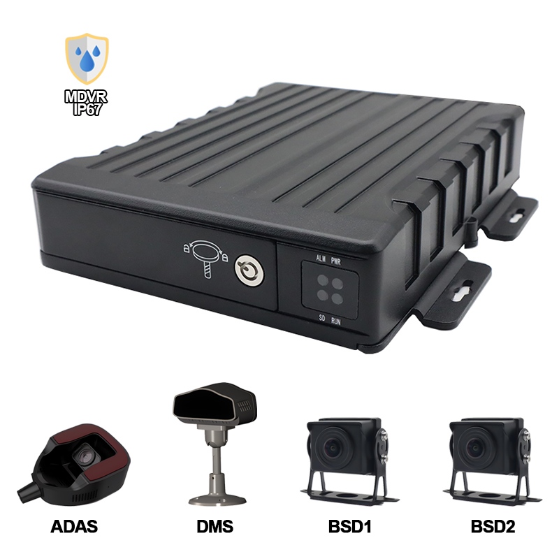 Carleader 4CH IP67 ضد آب AI SD موبایل DVR پشتیبانی ADAS+DMS+BSD
