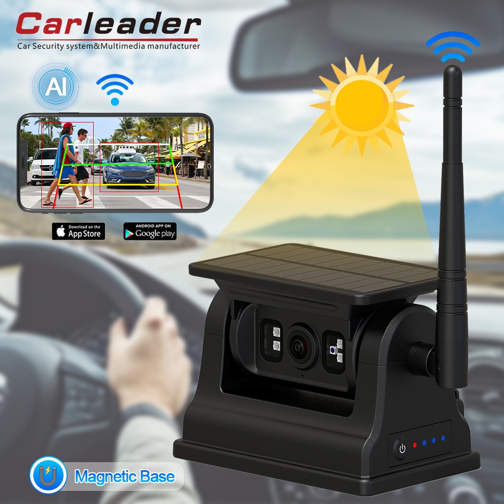دوربین پشتیبان RV بی سیم WiFi خورشیدی مغناطیسی Carleader 1080P برای IOS Android دوربین پشتیبان RV بی سیم WiFi خورشیدی مغناطیسی Carleader 1080P برای IOS Android
