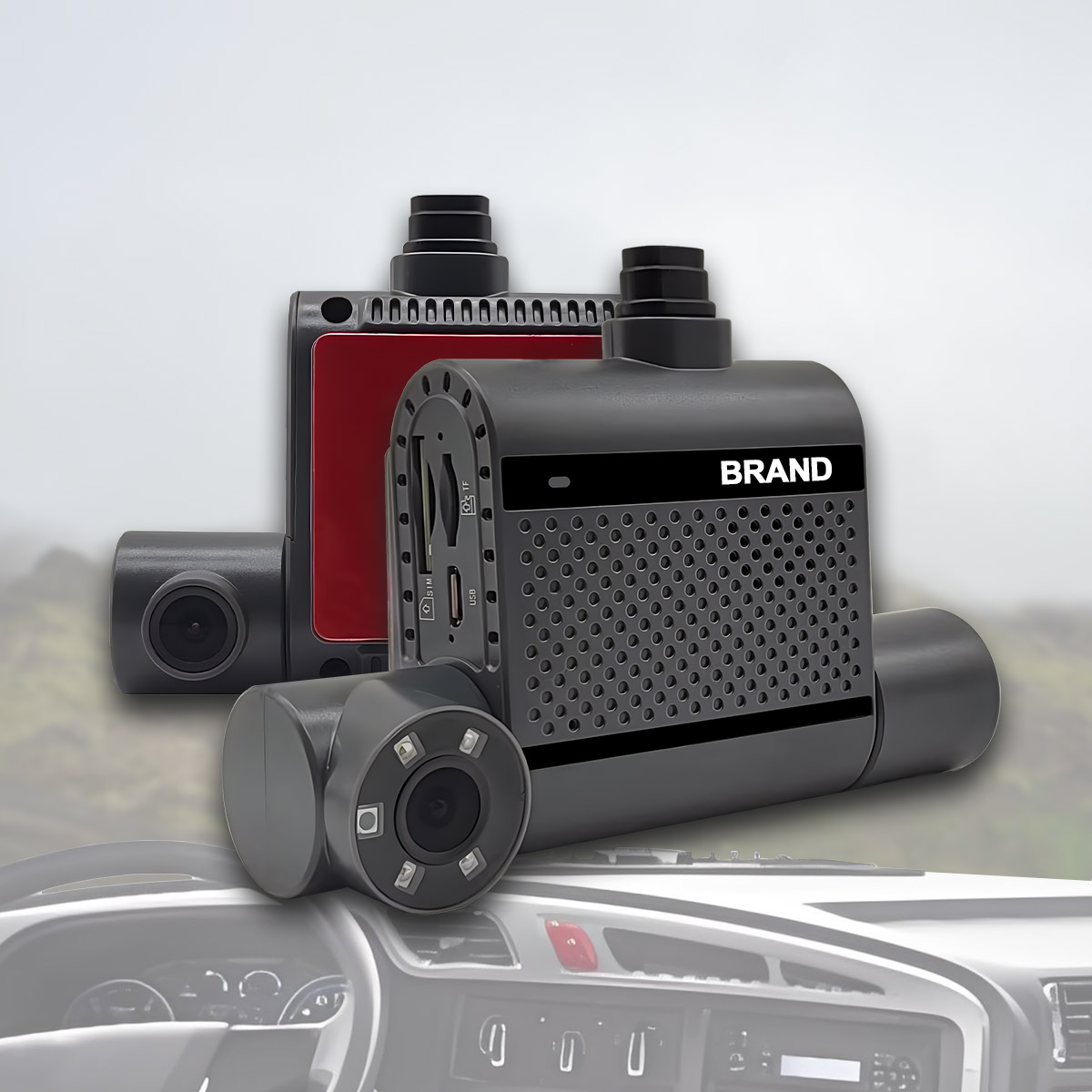 دوربین Carleader Dual Lens 2CH 1080P HD Dash پشتیبانی از 4G+GPS+WIFI