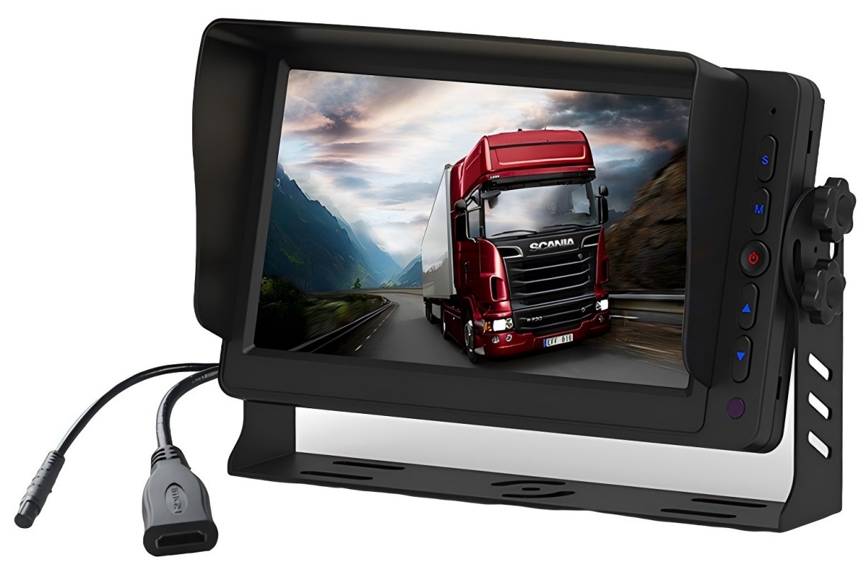 مانیتور 7 اینچی HDMI خودرو با دو ورودی AV، ماشه معکوس و بلندگوی داخلی