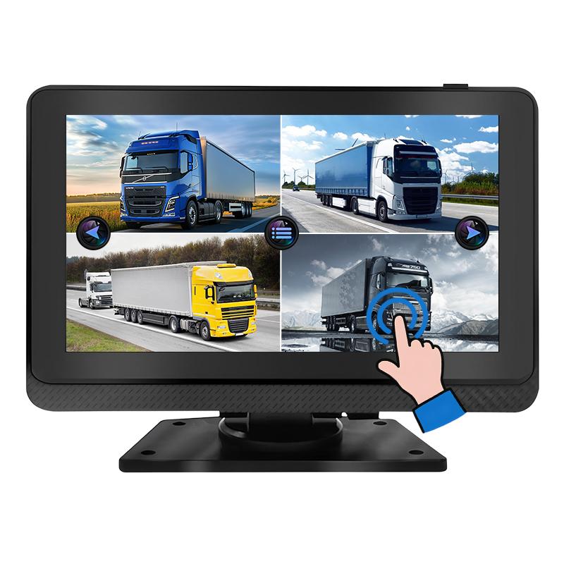 مانیتور DVR چهار نمای خودرو با صفحه لمسی 7 اینچی با ضبط 1080P
