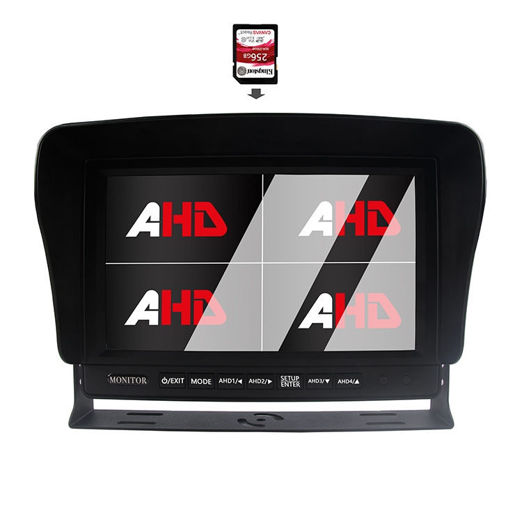 9 اینچ چهار نمایشگر کامیون ضبط ویدئو مانیتور AHD